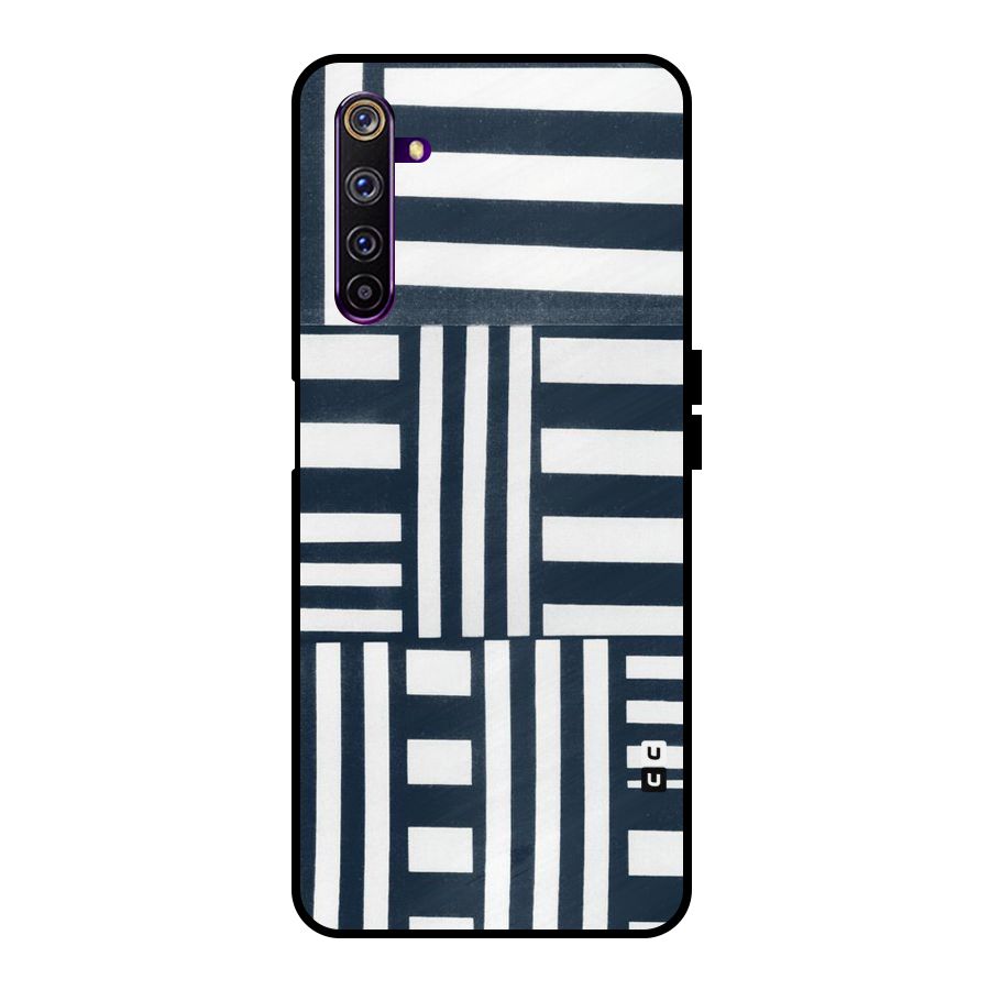 Square  Stripes Metal Back Case for Realme 6 Pro