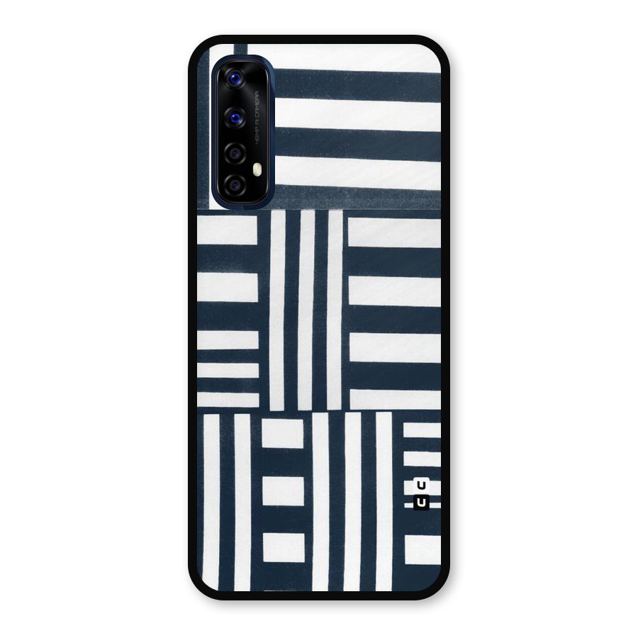 Square  Stripes Metal Back Case for Realme 7