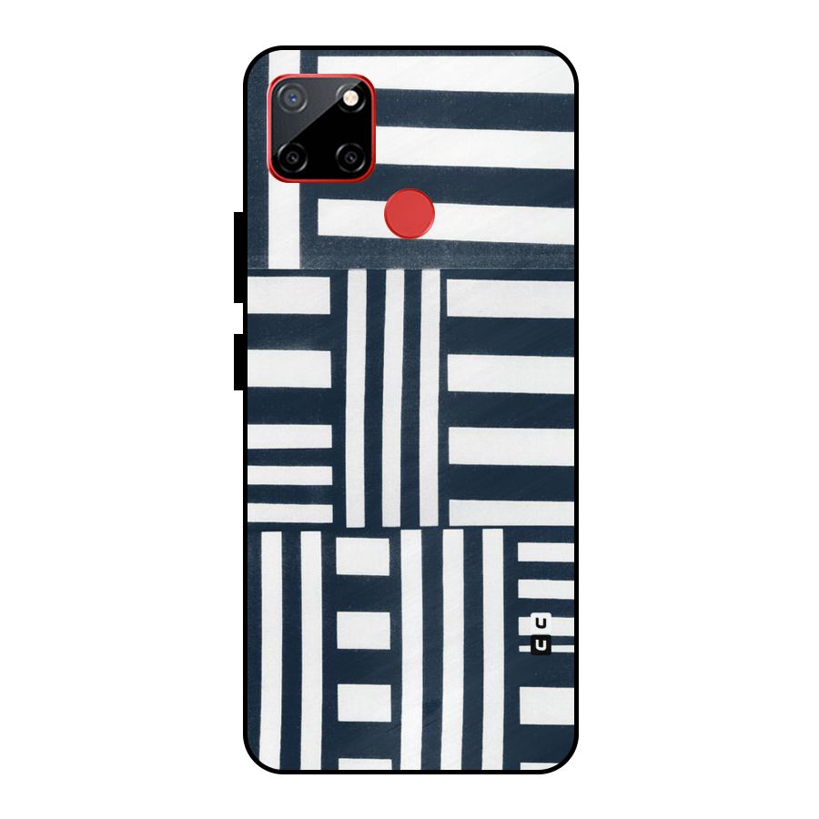 Square  Stripes Metal Back Case for Realme C12