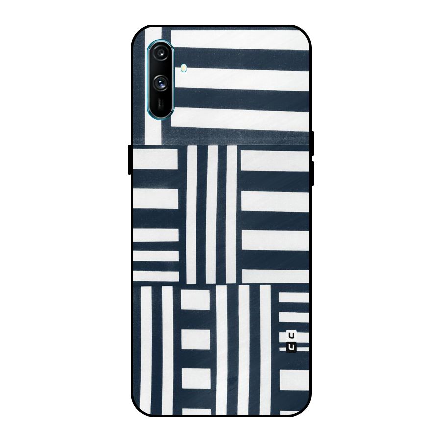Square  Stripes Metal Back Case for Realme C3