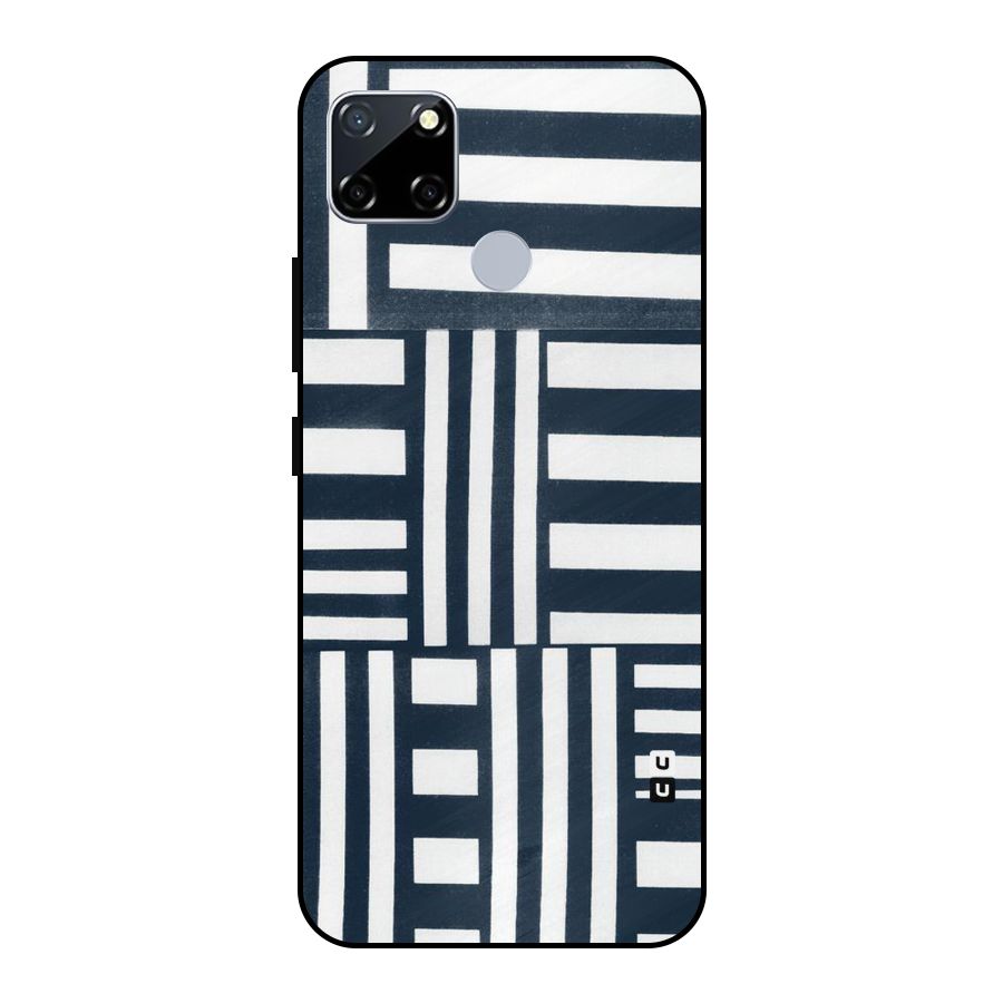 Square  Stripes Metal Back Case for Realme Narzo 30A