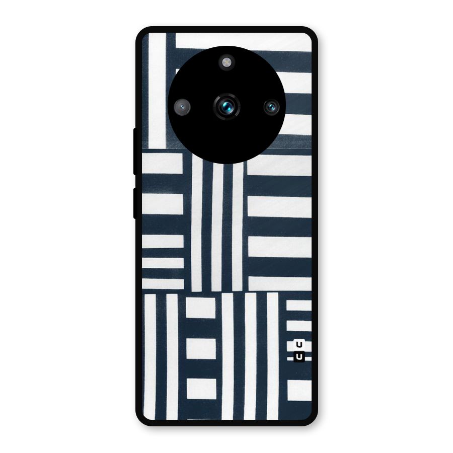 Square  Stripes Metal Back Case for Realme Narzo 60 Pro