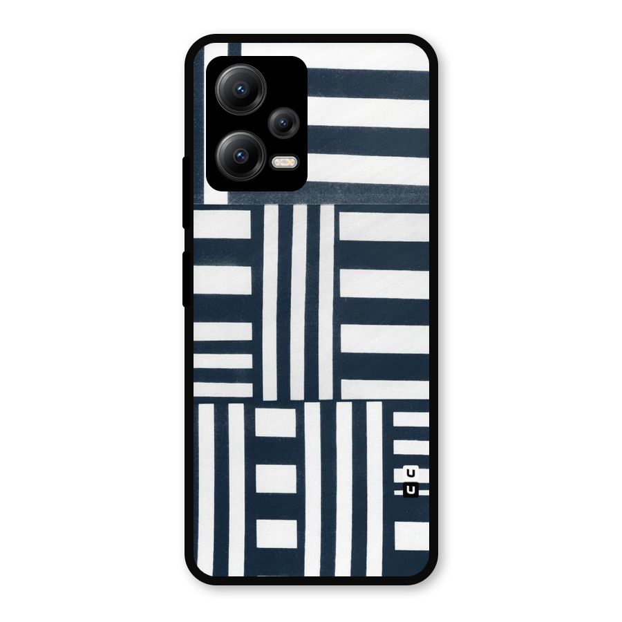 Square  Stripes Metal Back Case for Redmi Note 12 5G