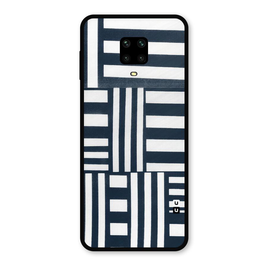 Square  Stripes Metal Back Case for Redmi Note 9 Pro