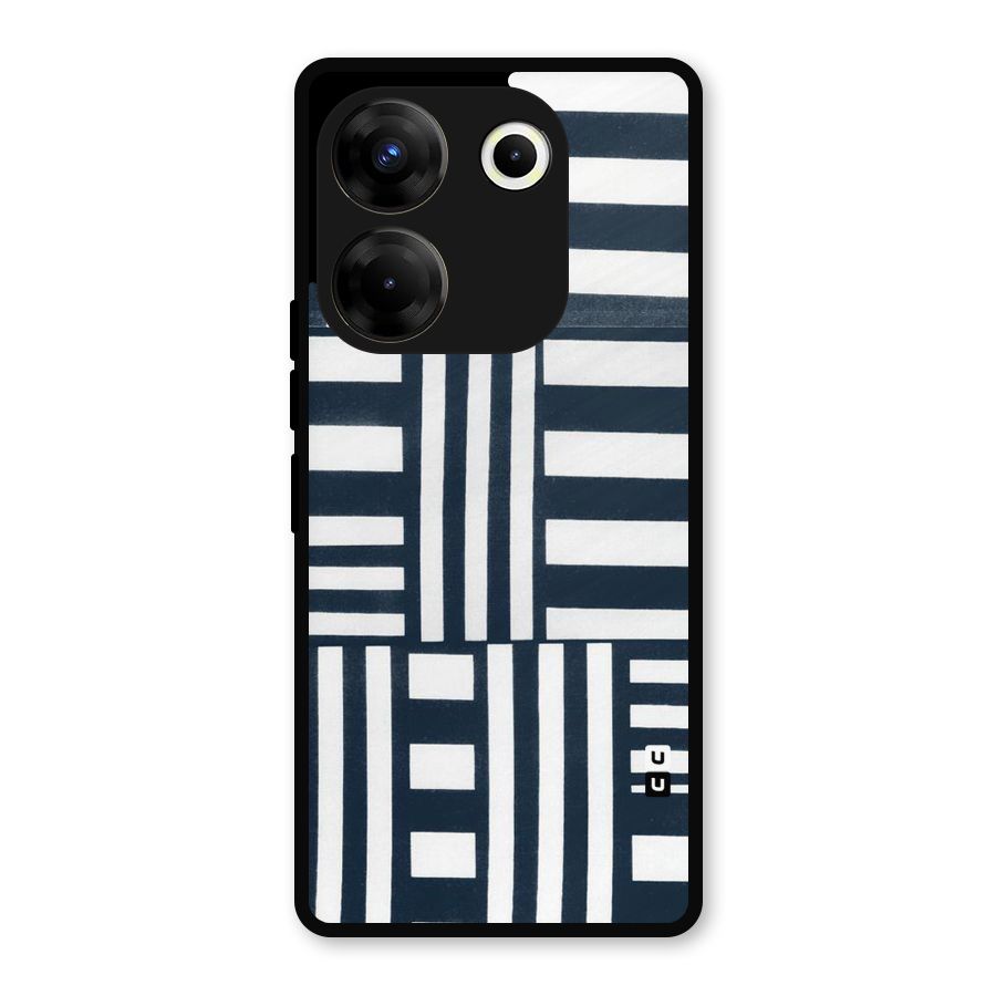 Square  Stripes Metal Back Case for Tecno Camon 20 Pro