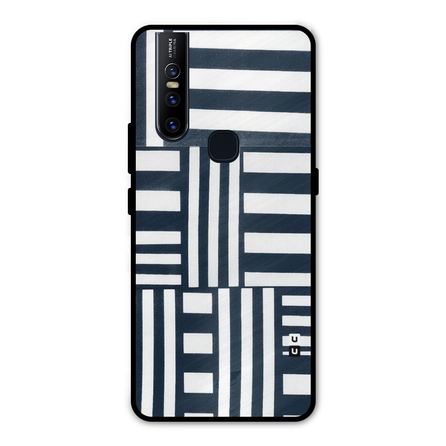 Square  Stripes Metal Back Case for Vivo V15