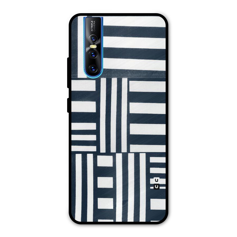 Square  Stripes Metal Back Case for Vivo V15 Pro