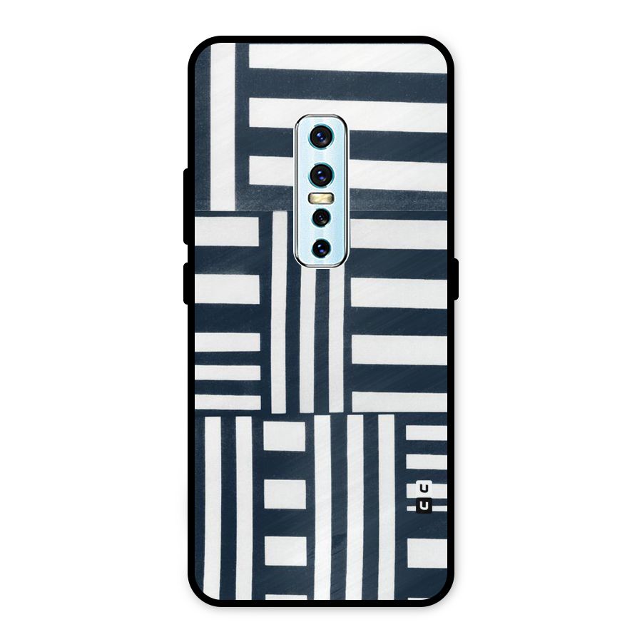 Square  Stripes Metal Back Case for Vivo V17 Pro