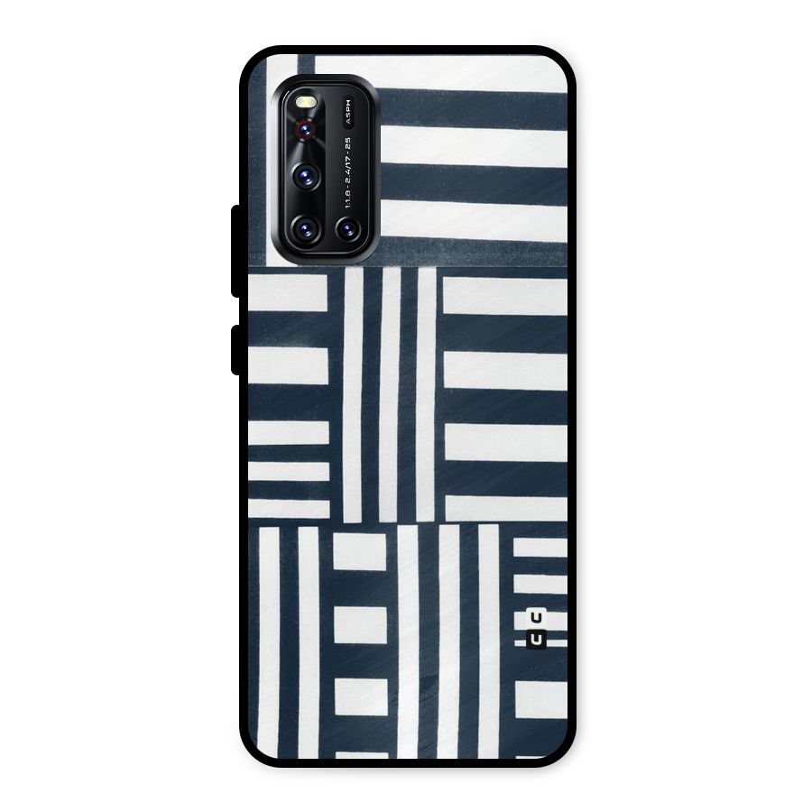 Square  Stripes Metal Back Case for Vivo V19