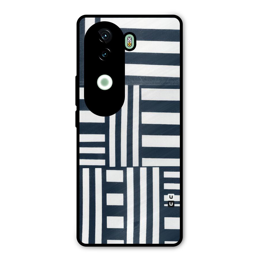 Square  Stripes Metal Back Case for Vivo V40e