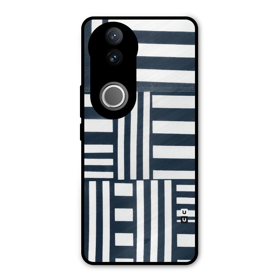 Square  Stripes Metal Back Case for Vivo V50e