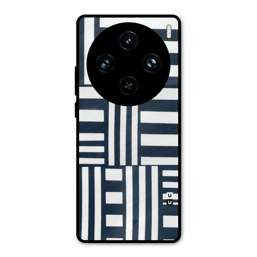 Square  Stripes Metal Back Case for Vivo X100 Pro