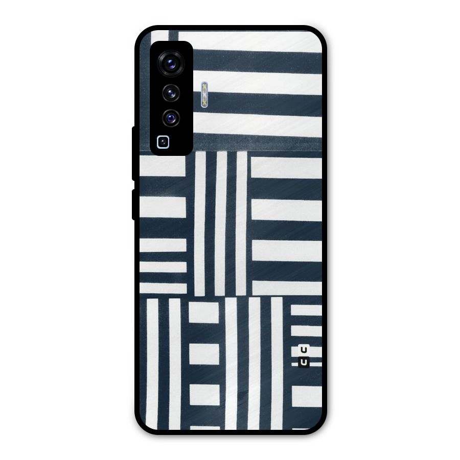 Square  Stripes Metal Back Case for Vivo X50