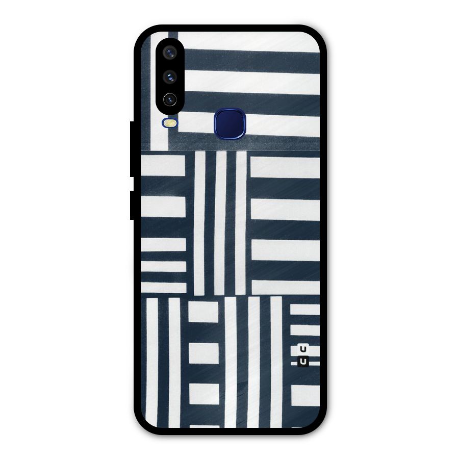 Square  Stripes Metal Back Case for Vivo Y12