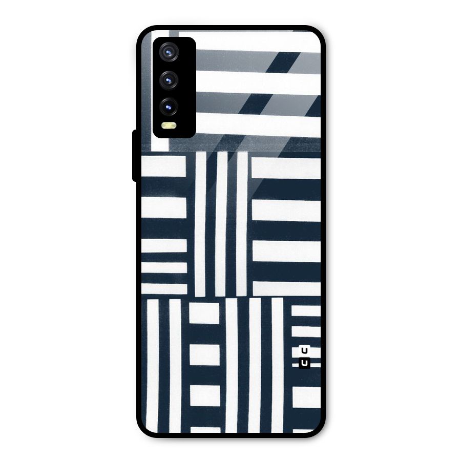 Square  Stripes Metal Back Case for Vivo Y20