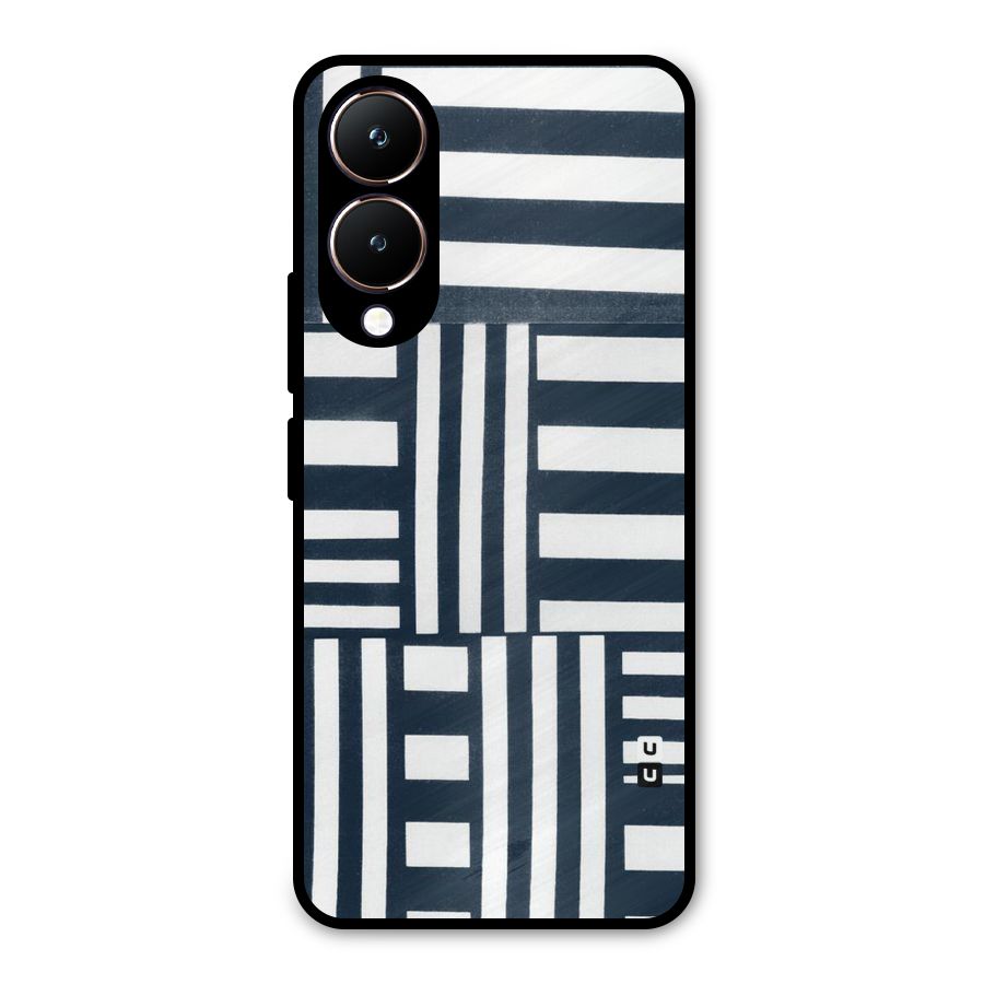 Square  Stripes Metal Back Case for Vivo Y28