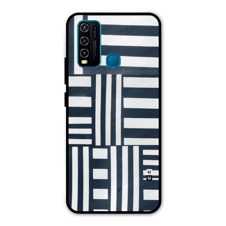 Square  Stripes Metal Back Case for Vivo Y30