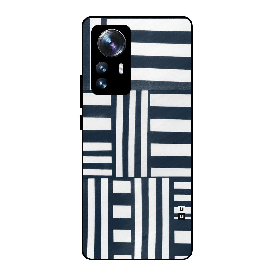Square  Stripes Metal Back Case for Xiaomi 12 Pro