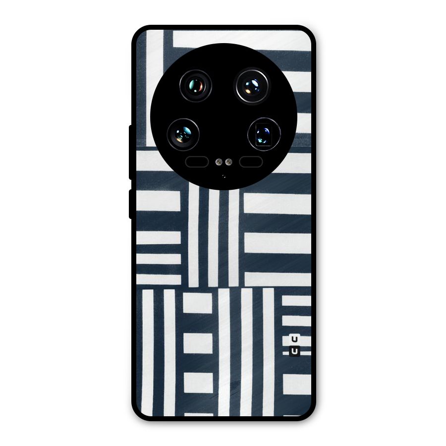 Square  Stripes Metal Back Case for Xiaomi 14 Ultra