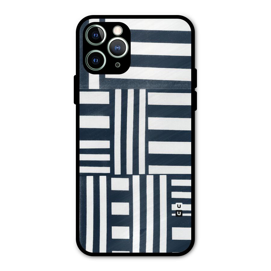 Square  Stripes Metal Back Case for iPhone 11 Pro Max