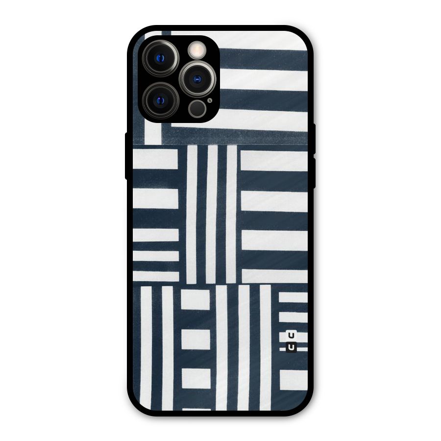 Square  Stripes Metal Back Case for iPhone 12 Pro Max