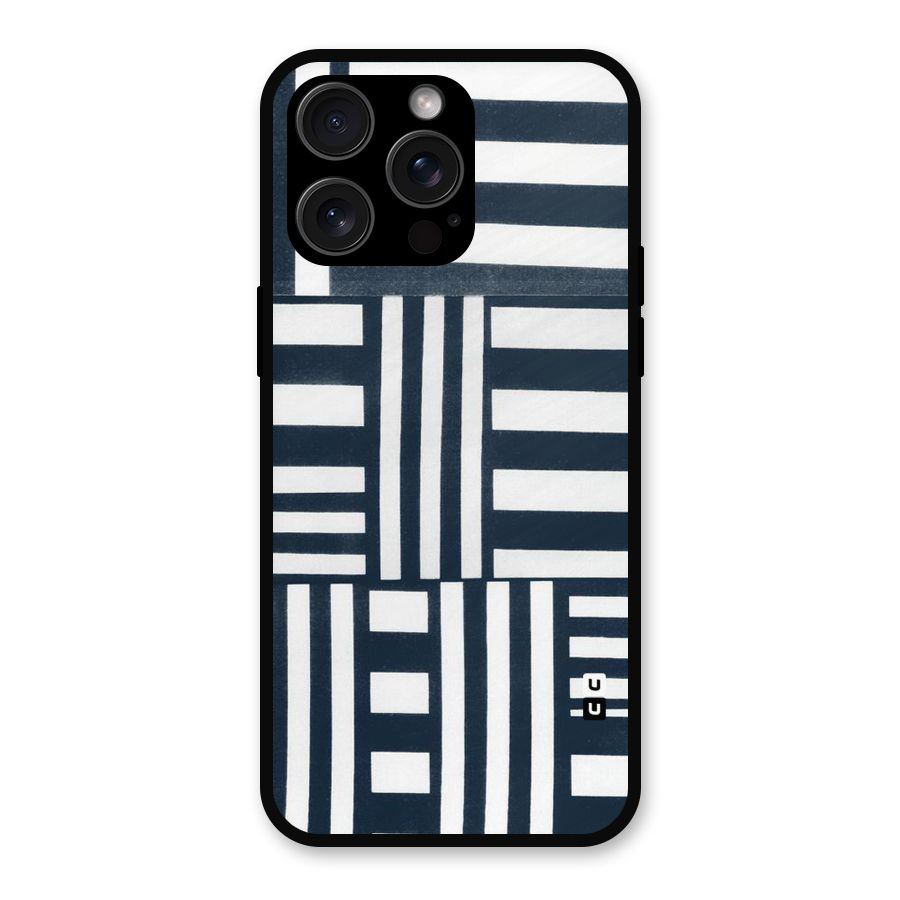 Square  Stripes Metal Back Case for iPhone 15 Pro Max