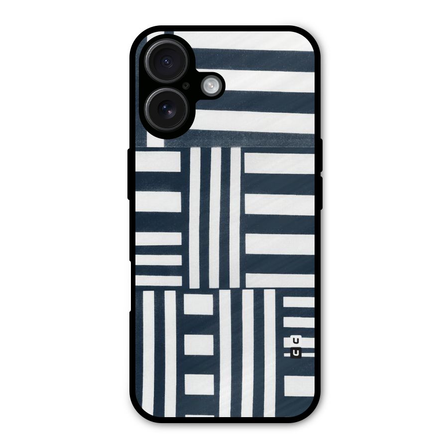 Square  Stripes Metal Back Case for iPhone 16