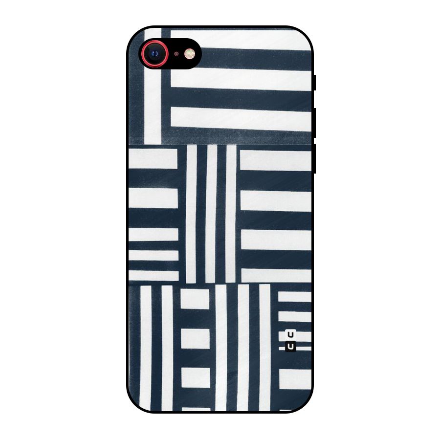 Square  Stripes Metal Back Case for iPhone 7