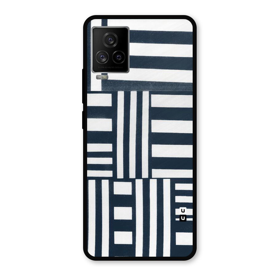 Square  Stripes Metal Back Case for iQOO 7 Legend 5G
