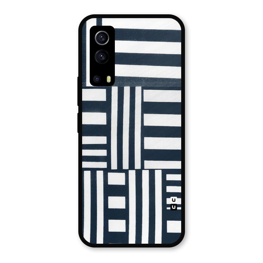 Square  Stripes Metal Back Case for iQOO Z3