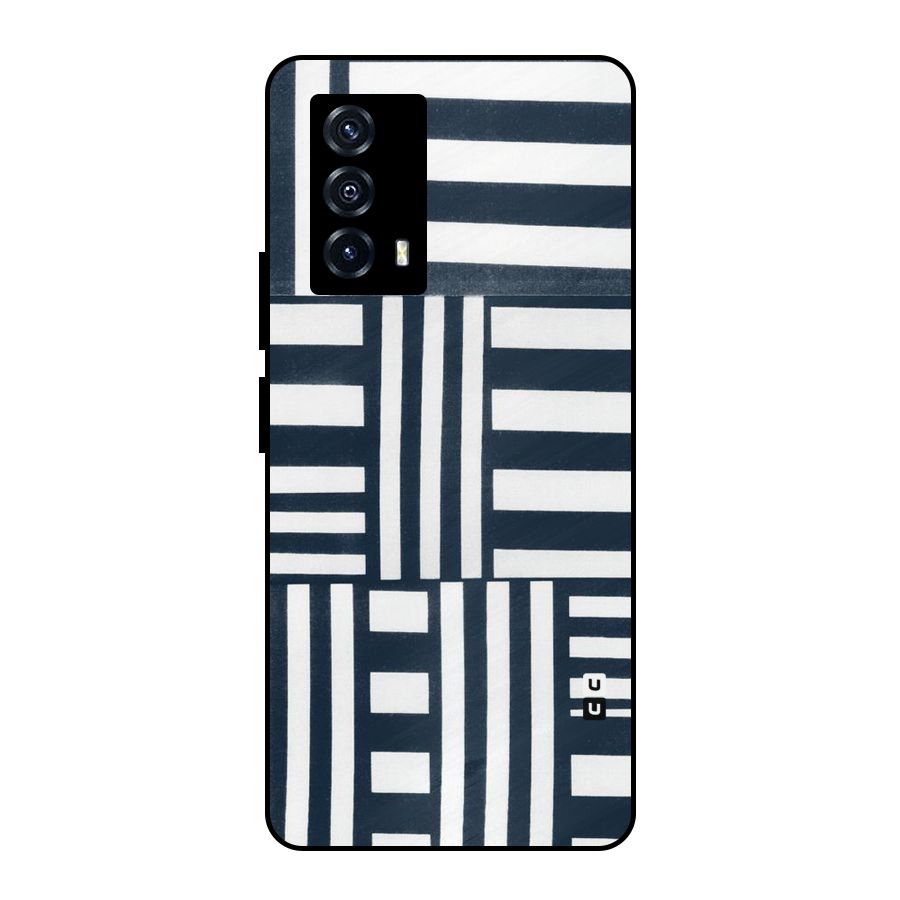 Square  Stripes Metal Back Case for iQOO Z5