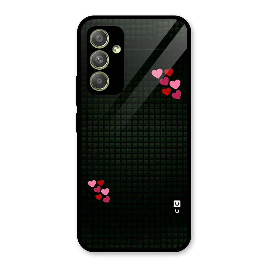 Square and Hearts Glass Back Case for Galaxy A54