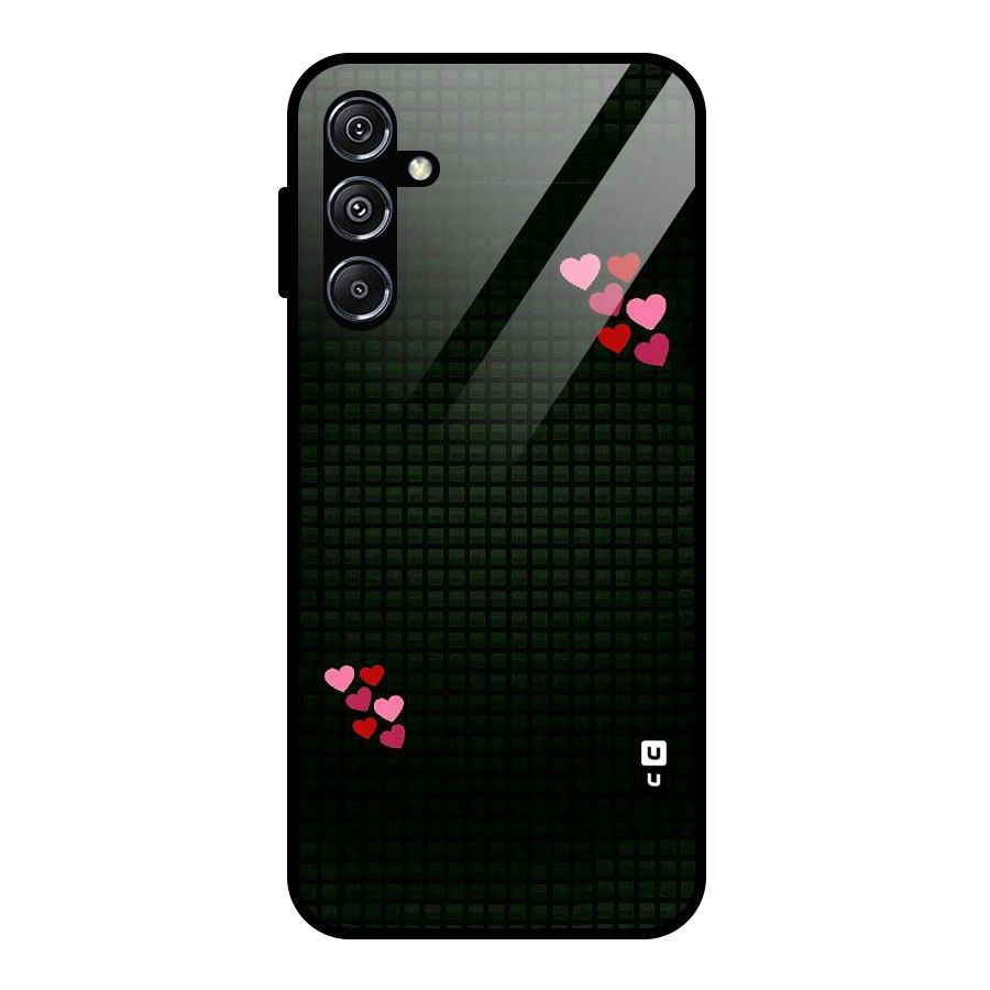 Square and Hearts Glass Back Case for Galaxy M34 5G
