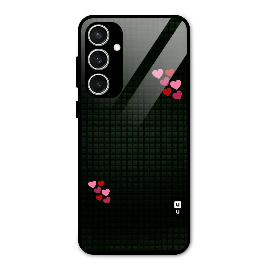 Square and Hearts Glass Back Case for Galaxy S23 FE