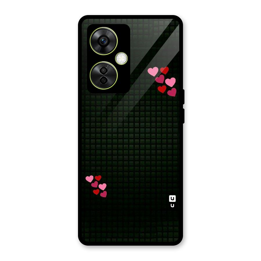 Square and Hearts Glass Back Case for OnePlus Nord CE 3 Lite