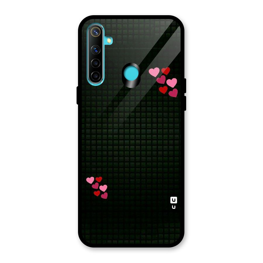 Square and Hearts Glass Back Case for Realme 5i