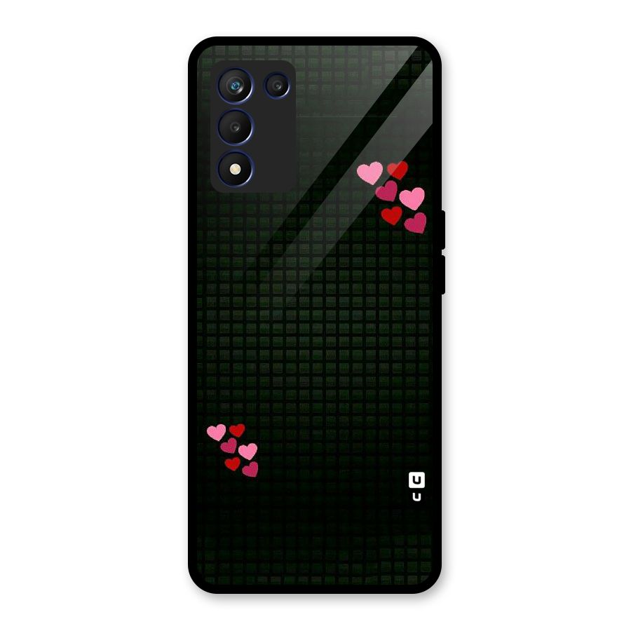 Square and Hearts Glass Back Case for Realme 9 5G Speed