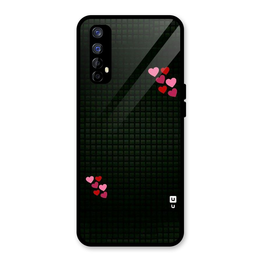 Square and Hearts Glass Back Case for Realme Narzo 20 Pro