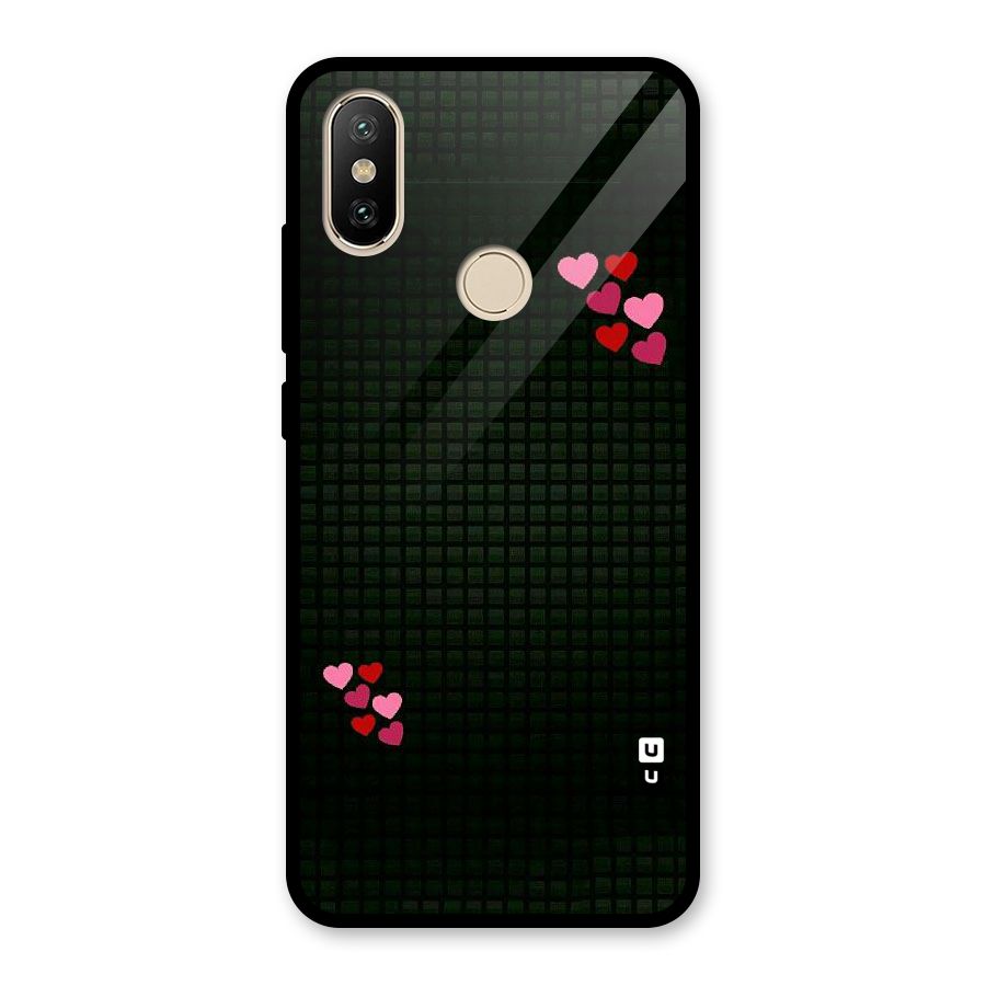 Square and Hearts Glass Back Case for Redmi A2
