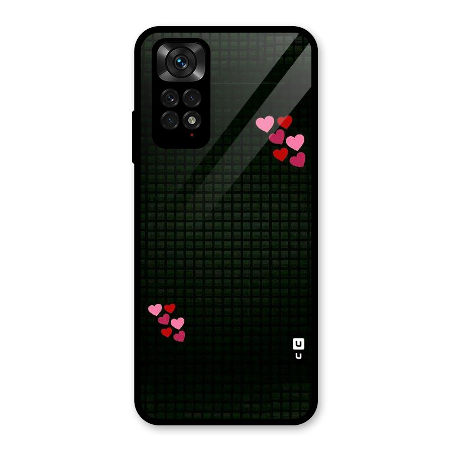 Square and Hearts Glass Back Case for Redmi Note 11S