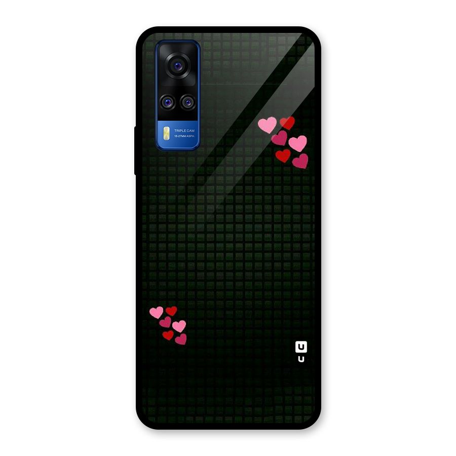 Square and Hearts Glass Back Case for Vivo Y31