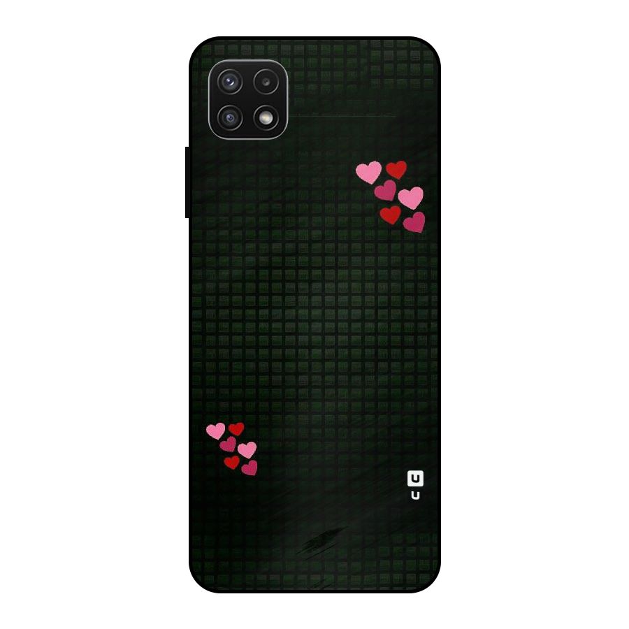 Square and Hearts Metal Back Case for Galaxy A22 5G