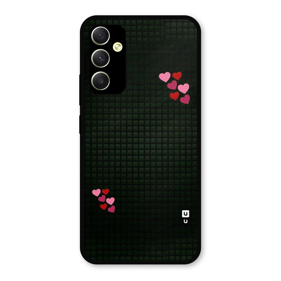 Square and Hearts Metal Back Case for Galaxy A34