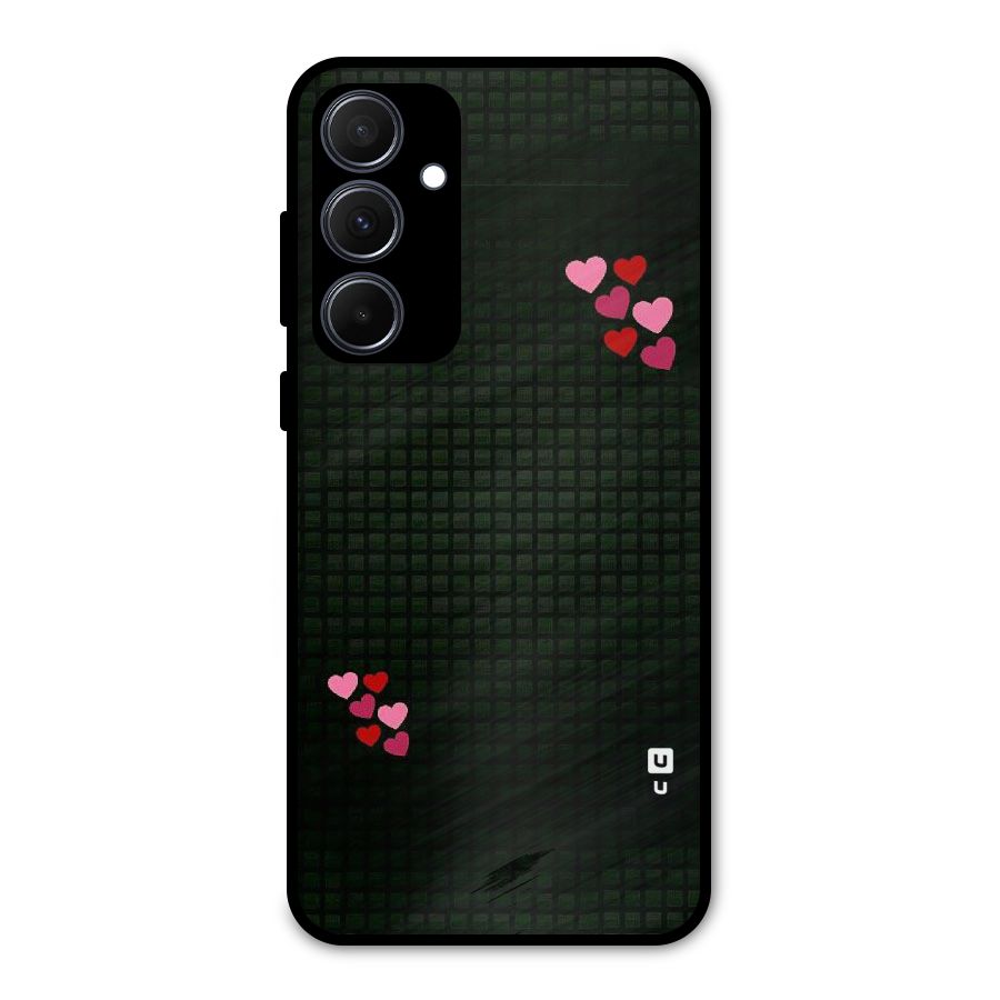 Square and Hearts Metal Back Case for Galaxy A35