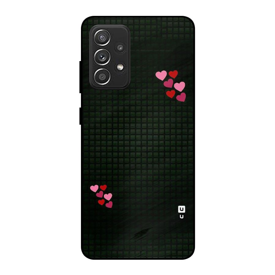 Square and Hearts Metal Back Case for Galaxy A52s 5G