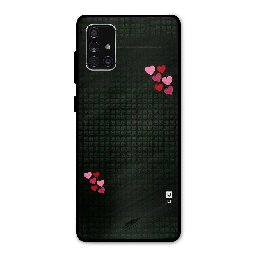Square and Hearts Metal Back Case for Galaxy A71