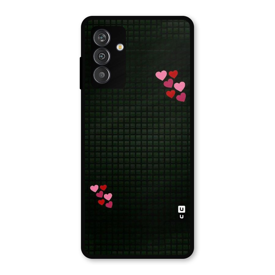 Square and Hearts Metal Back Case for Galaxy M13