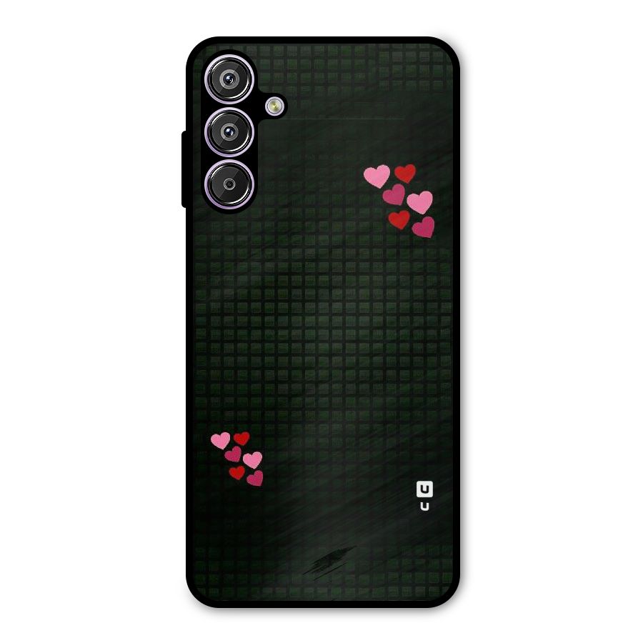 Square and Hearts Metal Back Case for Galaxy M15