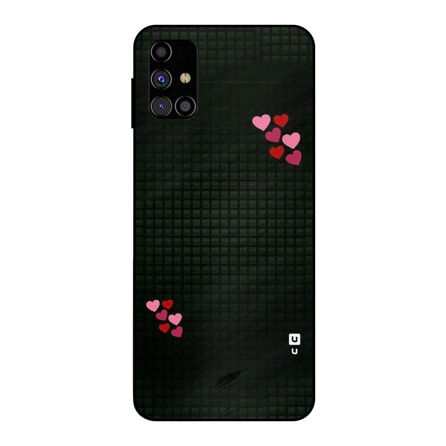 Square and Hearts Metal Back Case for Galaxy M31s