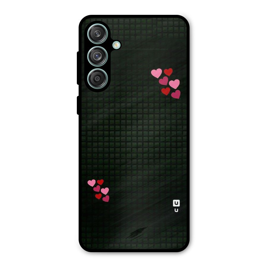 Square and Hearts Metal Back Case for Galaxy M55 5G